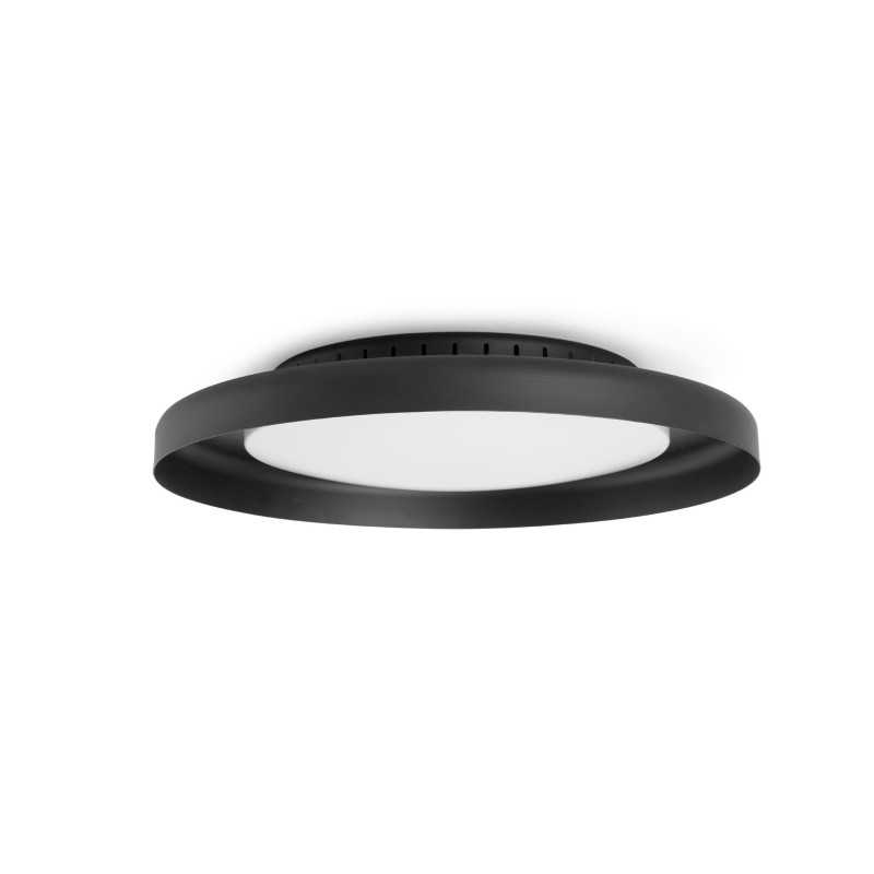 Candeeiro de teto em aço com LED integrado preto fosco LAGAMAS