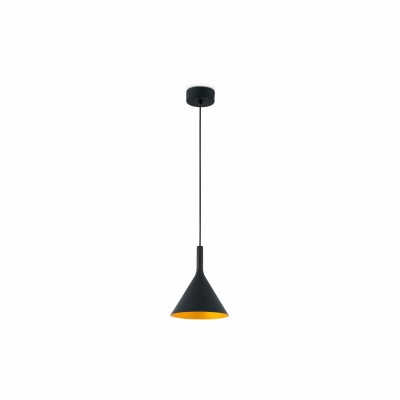 Candeeiro de teto em aço preto com LED integrado LANGIS