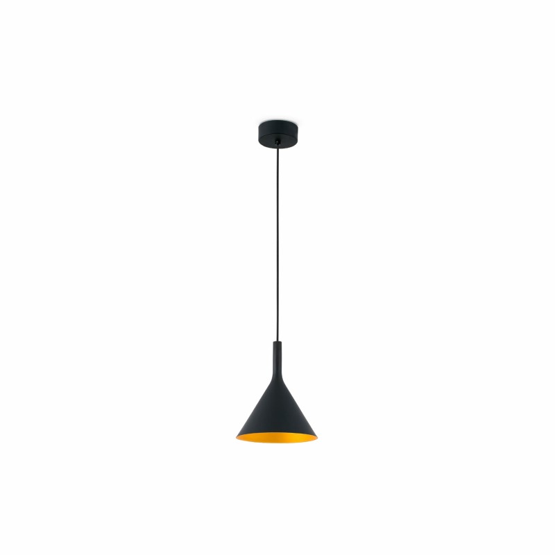 Candeeiro de teto em aço preto com LED integrado LANGIS