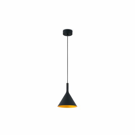 Candeeiro de teto em aço preto com LED integrado LANGIS