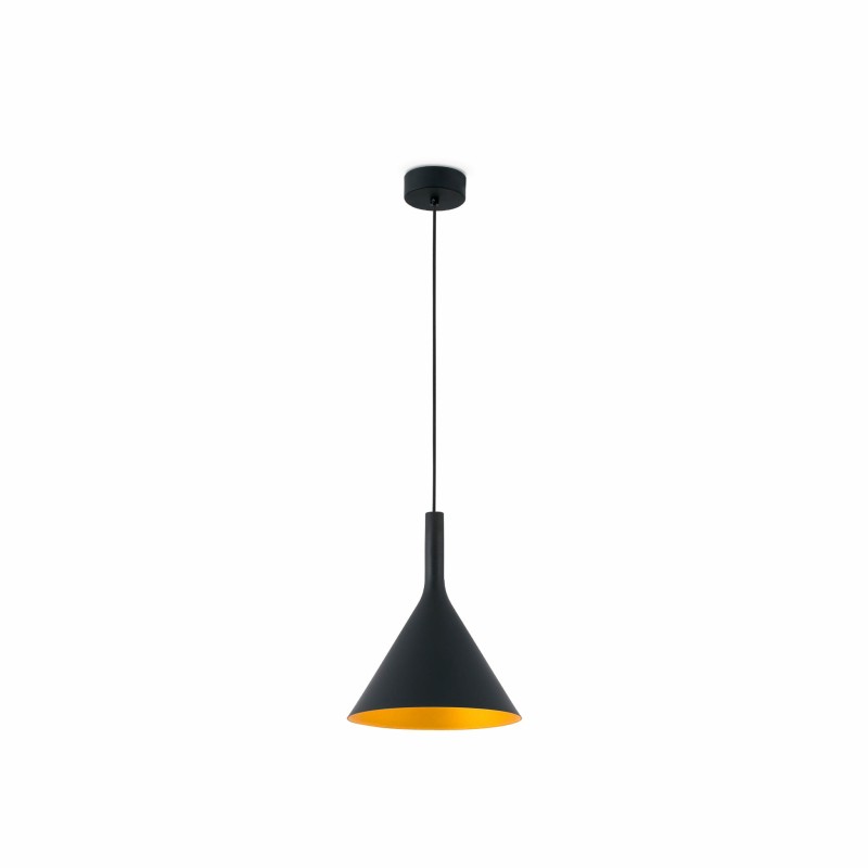 Lâmpada de teto em aço com LED integrado preto DARNIS