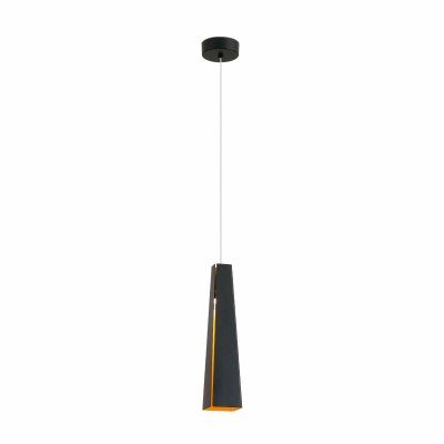 Luminária de teto em alumínio com LED integrado preto fosco AMPLIER