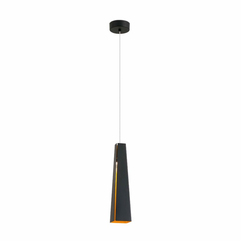Luminária de teto em alumínio com LED integrado preto fosco AMPLIER