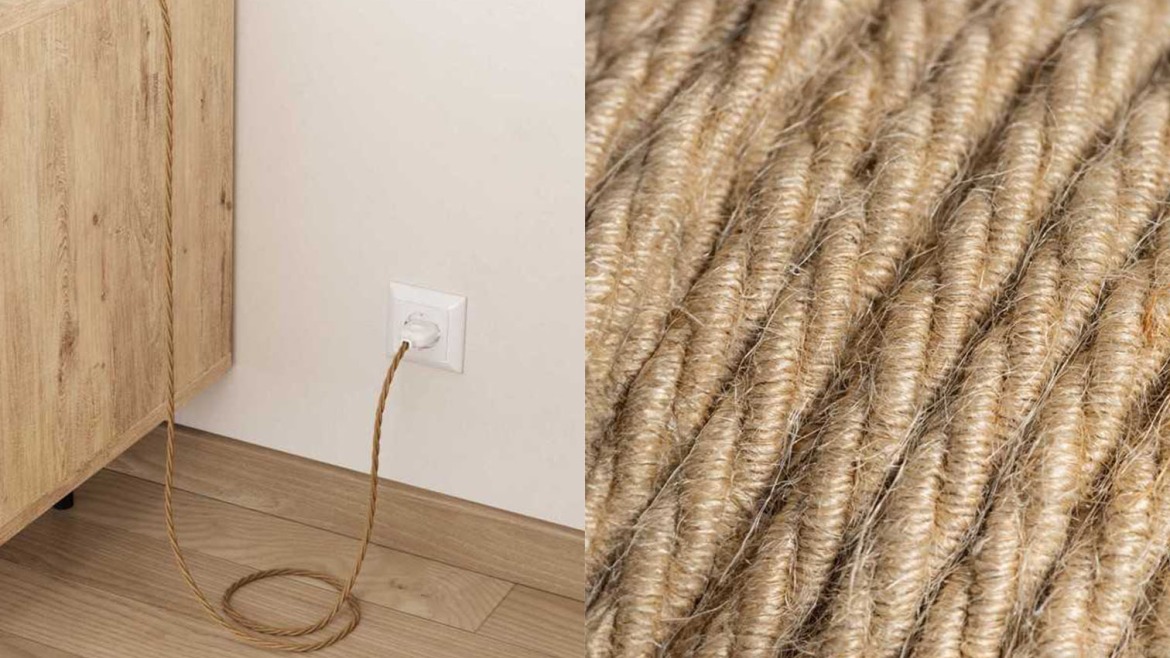Cabos têxteis decorativos para criar lâmpadas